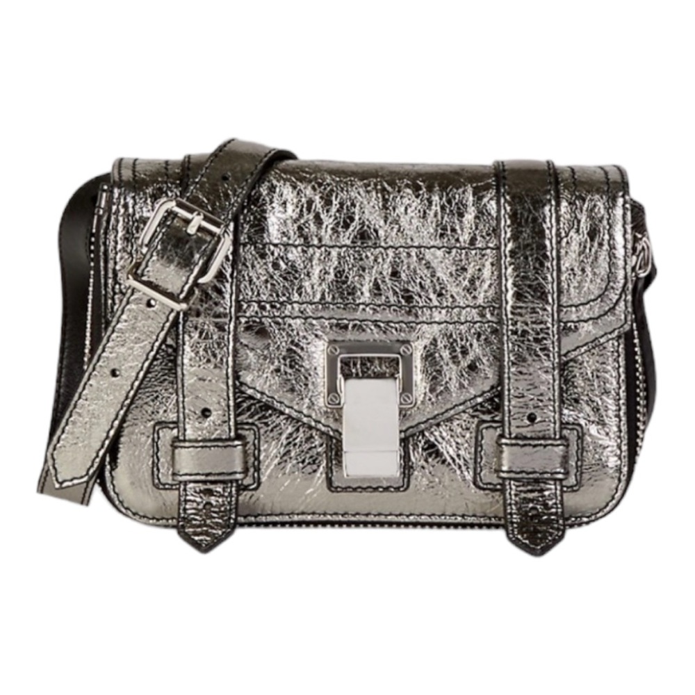 Proenza Schouler Mini PS1 Metallic silver Leather Crossbody Bag - Picture 2 of 16
